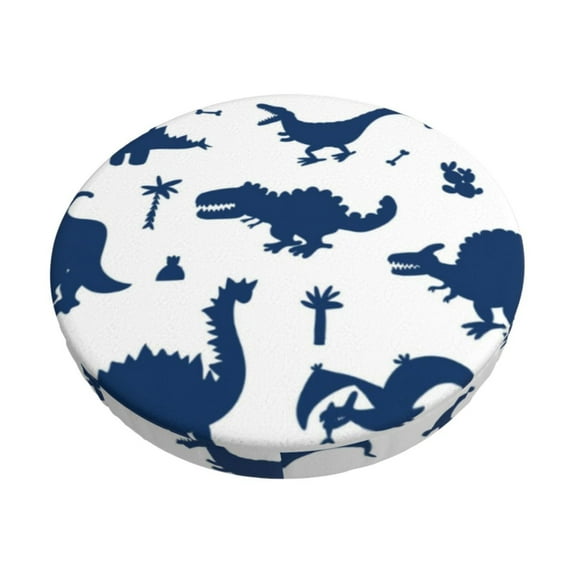 Naloa Cute Cartoon Dinosaurs Round Bar Stool Cushion Cover 12-14 inch, Fits Kitchen, Office, Restaurant Chairs - 13 inch
