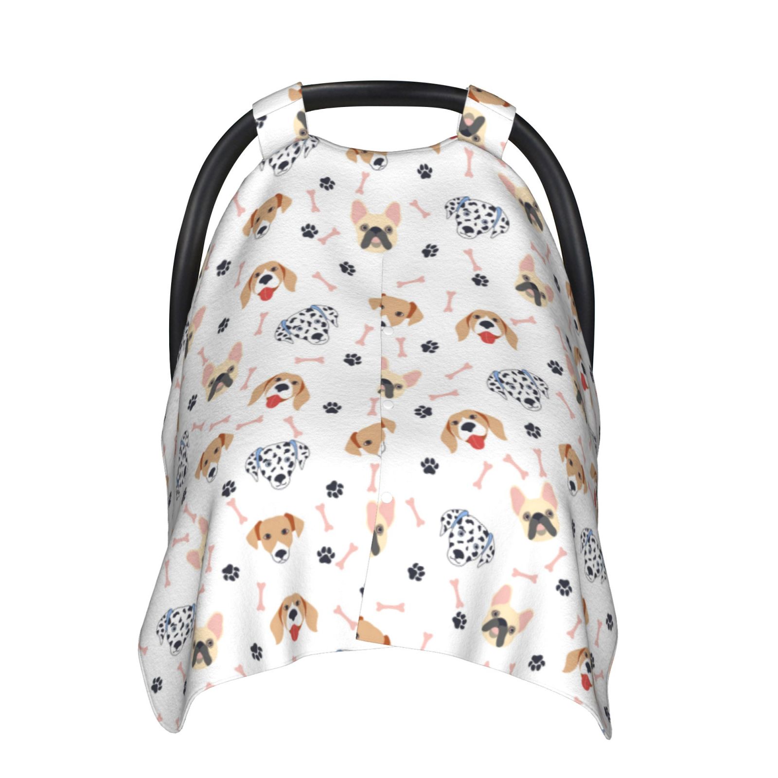 Naloa Cute Cartoon Dogs Baby Car Seat Cover, Breathable Baby Carrier Cover, Multiuse Baby Carrier Cover & Nursing Breastfeeding Cover