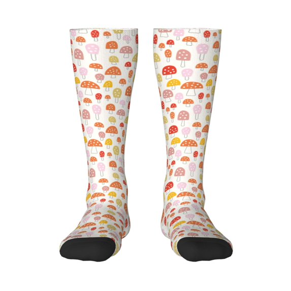 Naloa Cute Cartoon Mushrooms Thigh High Socks Extra Long Stretchy Sock Women Over Knee High Opaque Stocking Daily Wear
