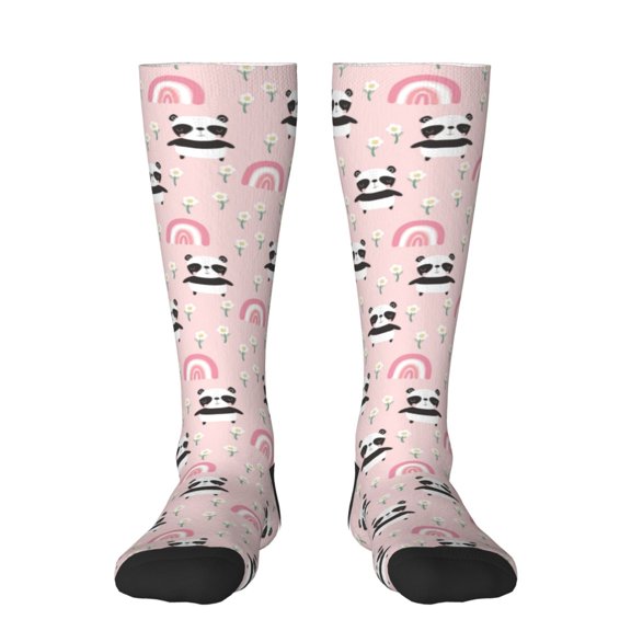 Naloa Cute Cartoon Panda Thigh High Socks Extra Long Stretchy Sock Women Over Knee High Opaque Stocking Daily Wear