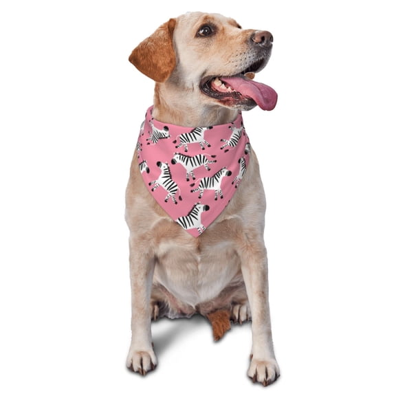 Naloa Cute Cartoon Zebra Dog Bandanas 1PC Washable Triangle Dog Scarfs Premium Durable Fabric, for Small Medium Large Dogs and Cats