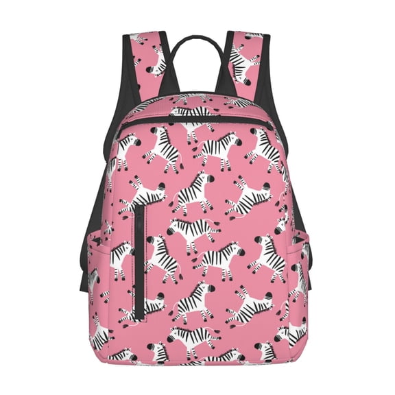 Naloa Cute Cartoon Zebra Print Lightweight DayBackpack Suitable for school, work, shopping, travel, etc.
