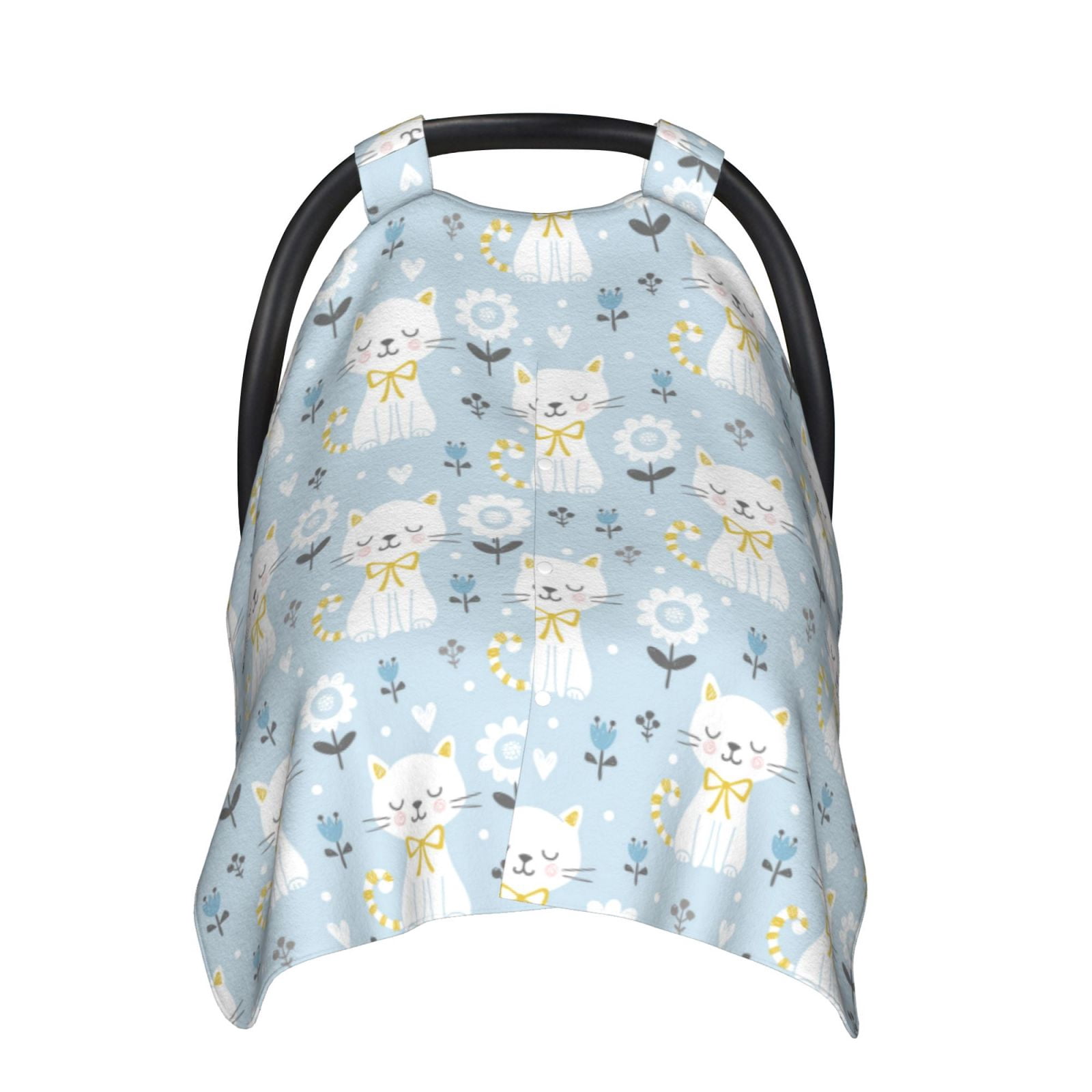 Naloa Cute Cat Baby Car Seat Cover, Breathable Baby Carrier Cover, Multiuse Baby Carrier Cover & Nursing Breastfeeding Cover