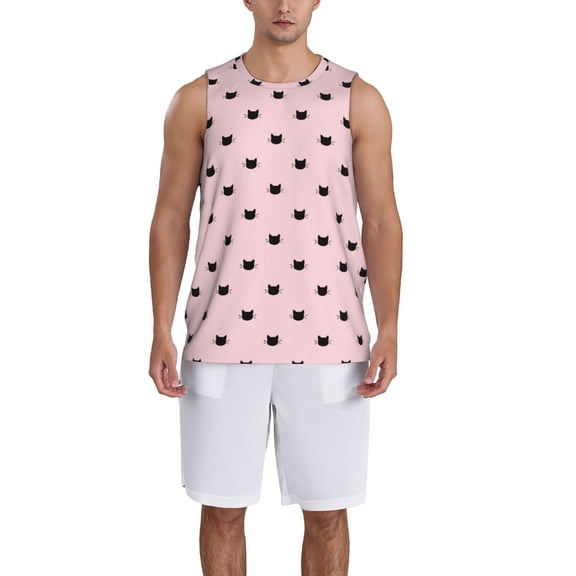 Naloa Cute Cat Basketball Jersey Reversible Men's Mesh Athletic Sports Shirts Training Practice S-4XLSmall