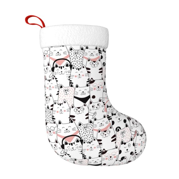 Naloa Cute Cat Christmas Stockings Decorations, Xmas Ornaments, DIY Personalized Farmhouse Decor for Home Family Party Tree