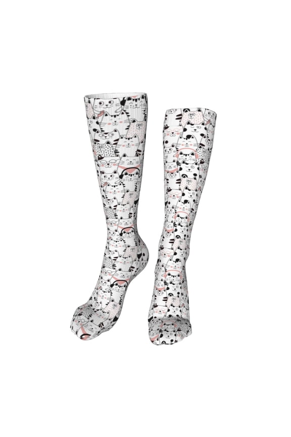 Cute Cat High Stockings Women Thigh High Stockings Over Knee Long Stockings-One Size