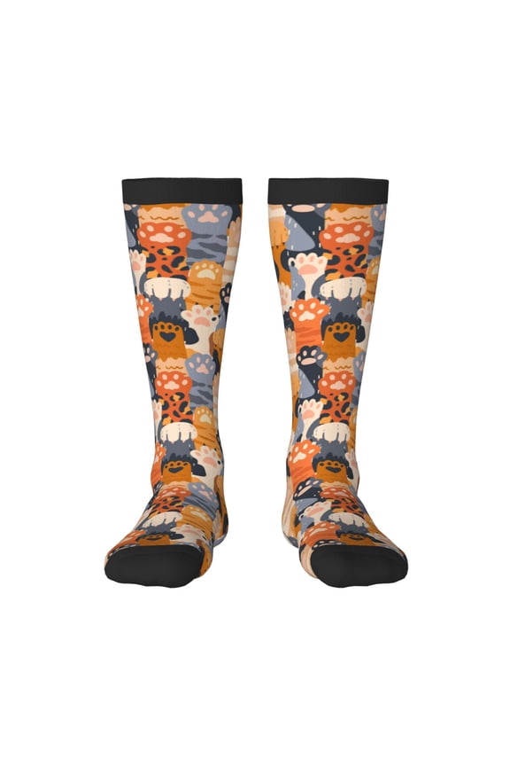 Cute Cat Paw Thigh High Socks Extra Long Stretchy Sock Women Over Knee High Opaque Stocking Daily Wear