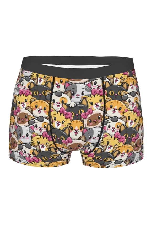 Cute Cat Print Mens Underwear - Boxers for Men, Classic Briefs for Men
