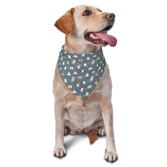 Naloa Cute Cats And Dogs Dog Bandanas 1PC Washable Triangle Dog Scarfs Premium Durable Fabric, for Small Medium Large Dogs and Cats