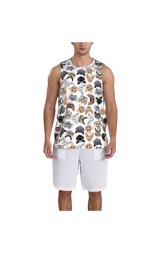 Cute Cats Basketball Jersey Reversible Men's Mesh Athletic Sports Shirts Training Practice S-4XL4X-Large