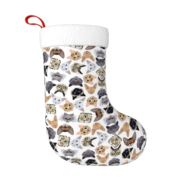 Naloa Cute Cats Christmas Stockings Decorations, Xmas Ornaments, DIY Personalized Farmhouse Decor for Home Family Party Tree