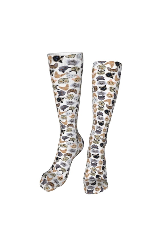 Cute Cats High Stockings Women Thigh High Stockings Over Knee Long Stockings-One Size