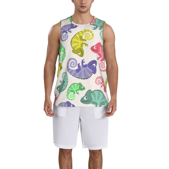 Naloa Cute Chameleons Basketball Jersey Reversible Men's Mesh Athletic Sports Shirts Training Practice S-4XLSmall