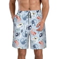 thumbnail image 1 of Naloa Cute Chameleons On Blue Men's Beach Shorts, Surfing shorts, Swim trunks, Quick Dry Swim Trunks for Surfing Beach Fun - Small, 1 of 9