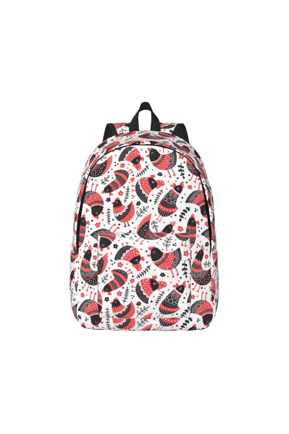 Cute Chickens Canvas Backpack for Men Women Rucksack Casual Travel Daypack College Tote Satchel Bookbag for Teens-Medium