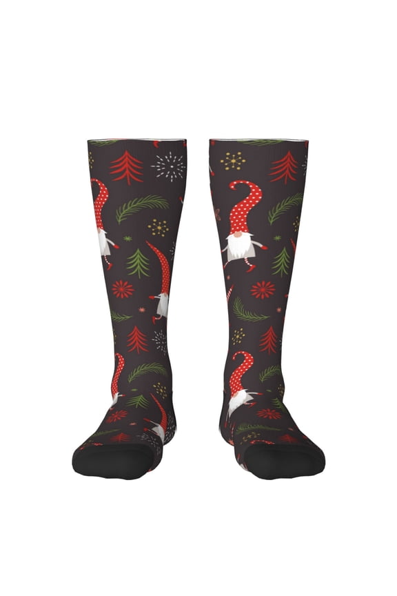 Cute Christmas Gnomes Thigh High Socks Extra Long Stretchy Sock Women Over Knee High Opaque Stocking Daily Wear