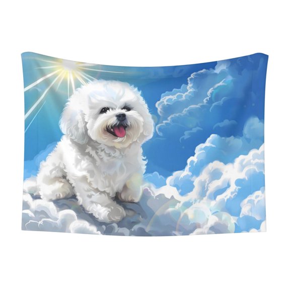 Naloa Cute Cloud Bichon Frise Dog Blanket, 3 Sizes Cat Blanket for Indoor Cats Large Medium Small Dog Gifts-
