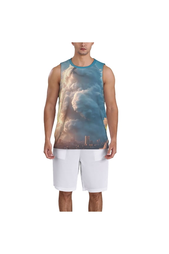 Cute Cloud Cat Basketball Jersey Reversible Men's Mesh Athletic Sports Shirts Training Practice S-4XLMedium