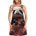 thumbnail image 1 of Naloa Cute Cloud Panda Print Women's Summer Spring Casual Beach Sundress,Vacation Sleeveless Tank Crewneck Loose Dresses, 1 of 7
