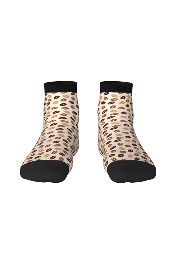 Cute Coffee Bean Print Ankle Socks for Women Non Slip Socks No Show Socks Classic Low Cut Casual Socks Casual Socks