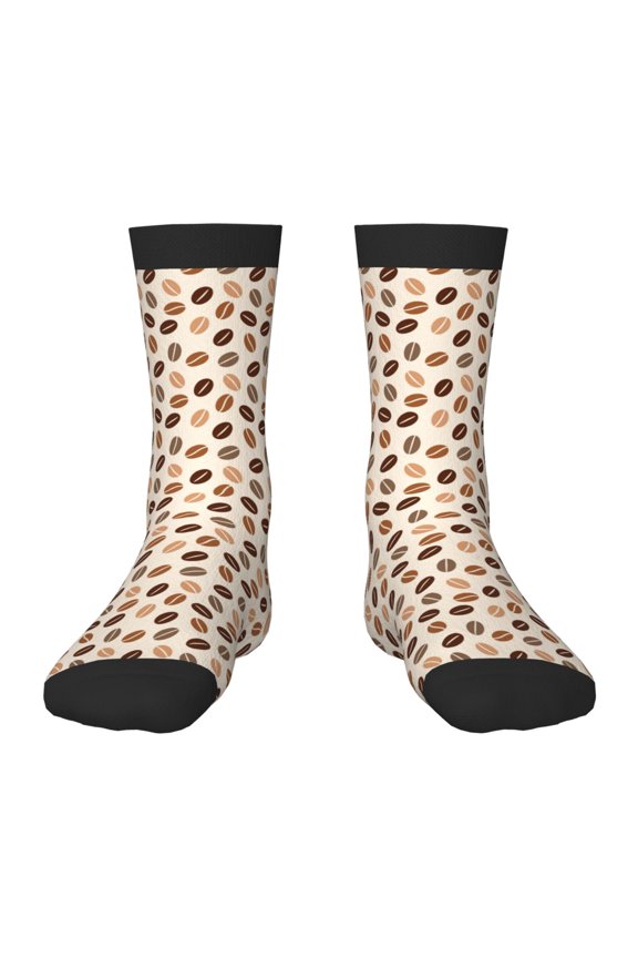 Cute Coffee Bean Print Kids Socks Unisex Kids and Toddlers' Crew Socks, ,1 Pairs