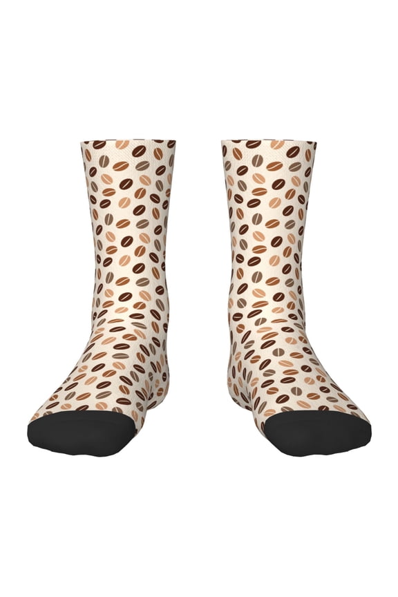 Cute Coffee Bean Print Kids Socks Unisex Kids and Toddlers' Crew Socks, ,1 Pairs