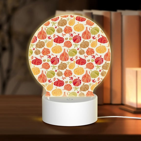 Naloa Cute Colorful Pumpkins Acrylic LED Night Light Custom LED Lights Personalized Nightlight Customized Gifts for Family Couples Friends