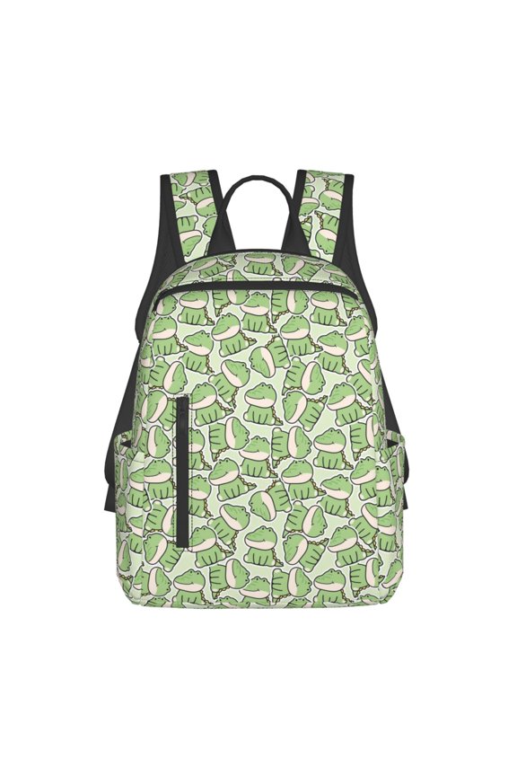 Cute Crocodile Print Lightweight DayBackpack Suitable for school, work, shopping, travel, etc.