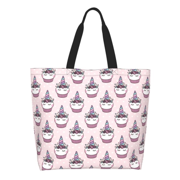 Naloa Cute Cupcake Tote Bag for Women Large Capacity Shoulder Bag for College Work Travel Shopping