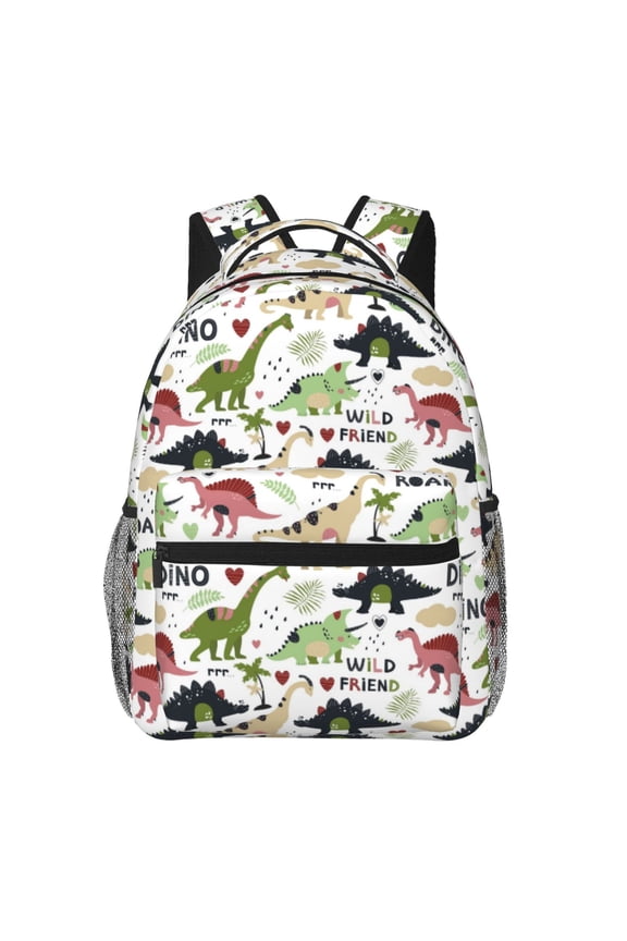 Cute Dinosaurs Print Solid Color Tie Formal Necktie for MenSuitable for business, daily life, work