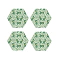 thumbnail image 1 of Naloa Cute Dinosaurs in Space Leather Coasters for Drinks, Durable Drink Coasters 4 Set for Tabletop Protection, Luxurious Home Décor and Housewarming Gift ( {designName})Hexagon, 1 of 6