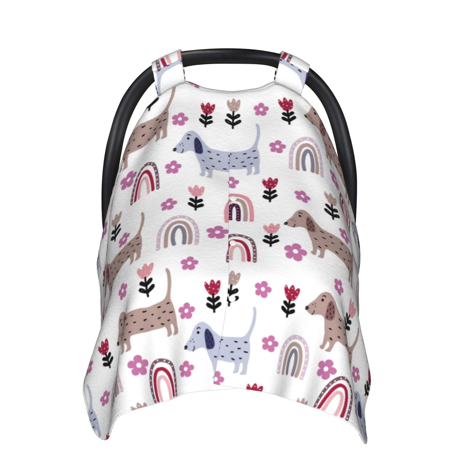 Naloa Cute Dog Baby Car Seat Cover, Breathable Baby Carrier Cover, Multiuse Baby Carrier Cover & Nursing Breastfeeding Cover