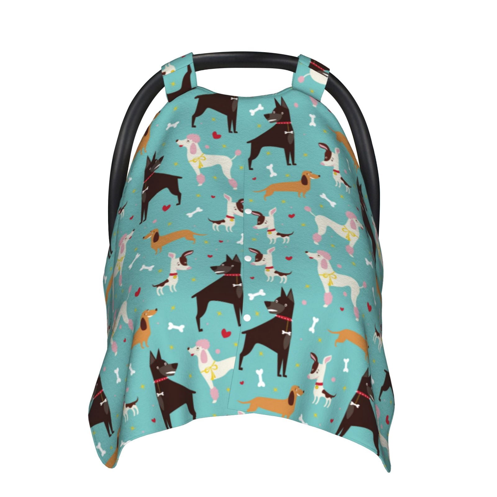 Naloa Cute Dog Baby Car Seat Cover, Breathable Baby Carrier Cover, Multiuse Baby Carrier Cover & Nursing Breastfeeding Cover