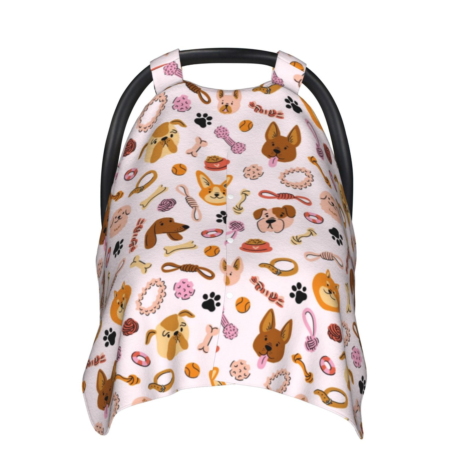 Naloa Cute Dog Baby Car Seat Cover, Breathable Baby Carrier Cover, Multiuse Baby Carrier Cover & Nursing Breastfeeding Cover