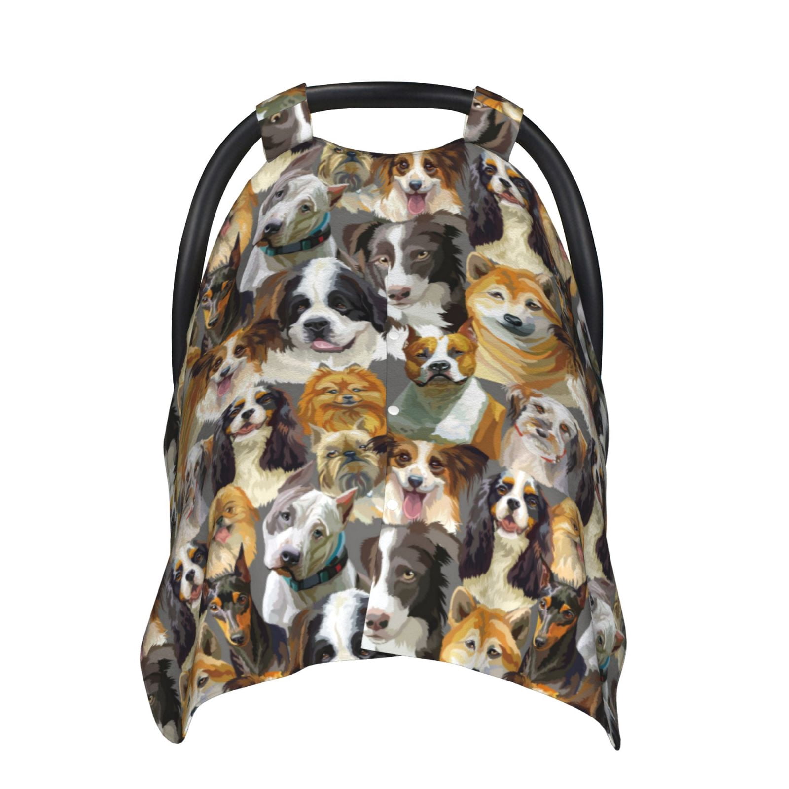 Naloa Cute Dog Baby Car Seat Cover, Breathable Baby Carrier Cover, Multiuse Baby Carrier Cover & Nursing Breastfeeding Cover