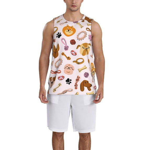 Naloa Cute Dog Basketball Jersey Reversible Men's Mesh Athletic Sports Shirts Training Practice S-4XLMedium
