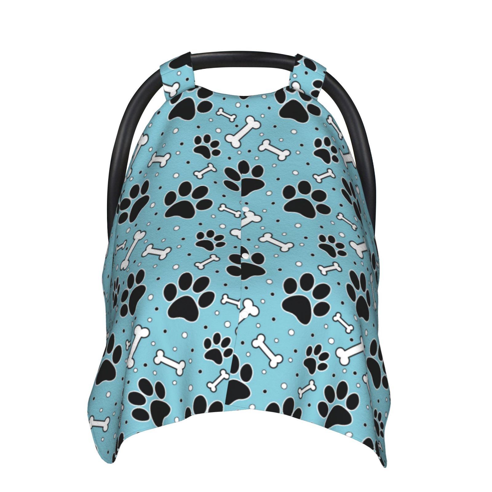 Naloa Cute Dog Footprints Baby Car Seat Cover, Breathable Baby Carrier Cover, Multiuse Baby Carrier Cover & Nursing Breastfeeding Cover