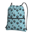 thumbnail image 1 of Naloa Cute Dog Footprints Drawstring Backpack String Bag Cinch Water Resistant for Gym Shopping Sport Yoga, 1 of 6