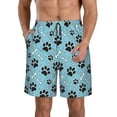 thumbnail image 1 of Naloa Cute Dog Footprints Men's Beach Shorts, Surfing shorts, Swim trunks, Quick Dry Swim Trunks for Surfing Beach Fun - Small, 1 of 9