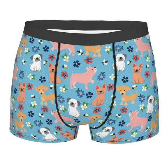 Naloa Cute Dog Print Mens Underwear - Boxers for Men, Classic Briefs for Men