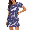 thumbnail image 1 of Naloa Cute Dog Print Women Nightgowns,Womens Loungewear,Short Sleeve Sleepwear,Comfy Ladies Nightdress, 1 of 6