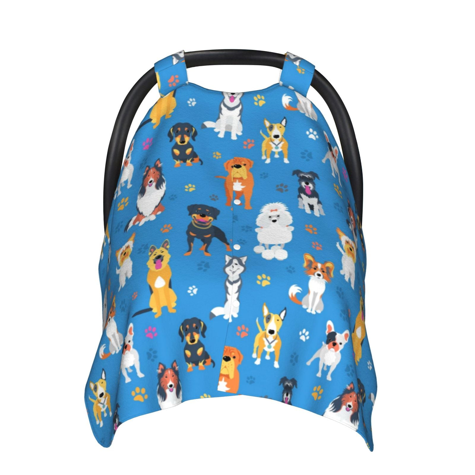 Naloa Cute Dogs Baby Car Seat Cover, Breathable Baby Carrier Cover, Multiuse Baby Carrier Cover & Nursing Breastfeeding Cover