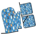 thumbnail image 1 of Naloa Cute Dogs Oven Mitts and Pot Holders 4 pcs Set, Cooking Baking Grilling Kitchen Oven Glove for Cooking, 1 of 6