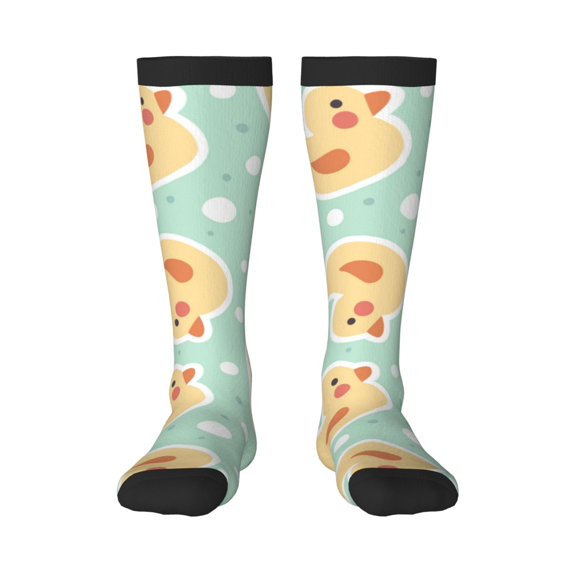 Naloa Cute Duck Thigh High Socks Extra Long Stretchy Sock Women Over Knee High Opaque Stocking Daily Wear