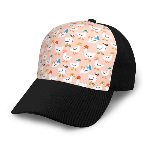 Naloa Cute Ducks In Hats Adult adjustable Print Baseball Hat, Patchwork curved brim baseball capfor Men and Women, One Size