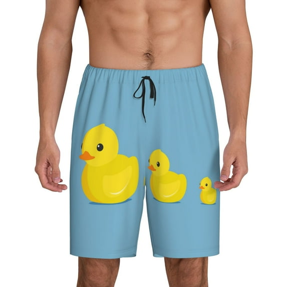Naloa Cute Ducky Men's Short Pajama Pants, Pj Shorts, Lounge Comfort Shorts-XX-Large
