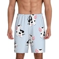 thumbnail image 1 of Naloa Cute Farm Cow Men's Short Pajama Pants, Lounge Comfort Shorts with Elasticized Waistband and Side Pockets - Large, 1 of 9