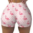 thumbnail image 1 of Naloa Cute Flamingo with Heart Biker Shorts for Women Seamless Scrunch Short Women’s Yoga Shorts for Gym Running Sport Shorts - Small, 1 of 9
