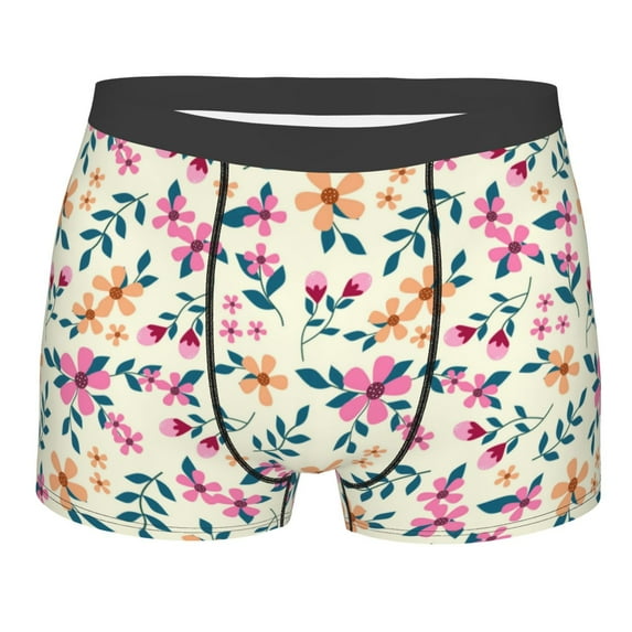 Naloa Cute Flower Print Mens Underwear - Boxers for Men, Classic Briefs for Men