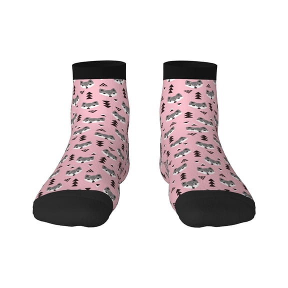 Naloa Cute Fox Pink Tree Ankle Socks for Women Non Slip Socks No Show Socks Classic Low Cut Casual Socks Casual Socks